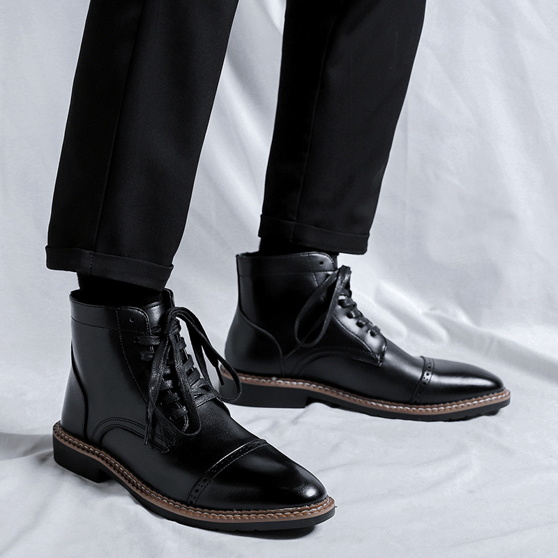 Cizme formale Chelsea pentru bărbați Cizme Oxford în stil britanic Încălțăminte Cizme rochie pentru bărbați Cizme din piele de marcă Pantofi retro confortabili