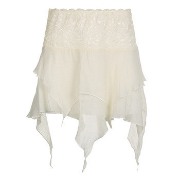 Darlingaga Fairycore Y2K Boho Frill Διχτυωτή φούστα με χαμηλή μέση Γυναικεία Vintage ρούχα Ακανόνιστες καλοκαιρινές μίνι φούστες Lace Trim Vacation