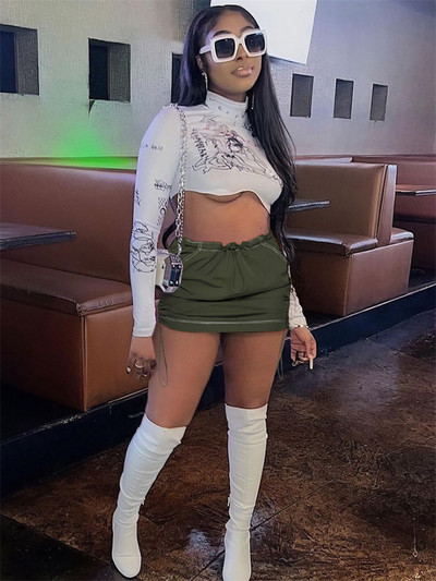 Streetwear y2k Clothes Cargo Φούστα Γυναικεία Soild Mini Φούστες Τσέπες Ψηλόμεση Club Outfits Μαύρες Γυναικείες φούστες σε Α γραμμή 2023