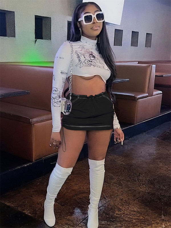 Streetwear y2k Clothes Cargo Φούστα Γυναικεία Soild Mini Φούστες Τσέπες Ψηλόμεση Club Outfits Μαύρες Γυναικείες φούστες σε Α γραμμή 2023