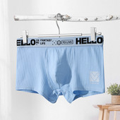 Chiloți bărbați din bumbac Lenjerie de corp Slip boxer confortabil Husă respirabilă U convexă Sexy Crotch Bikini pentru bărbați