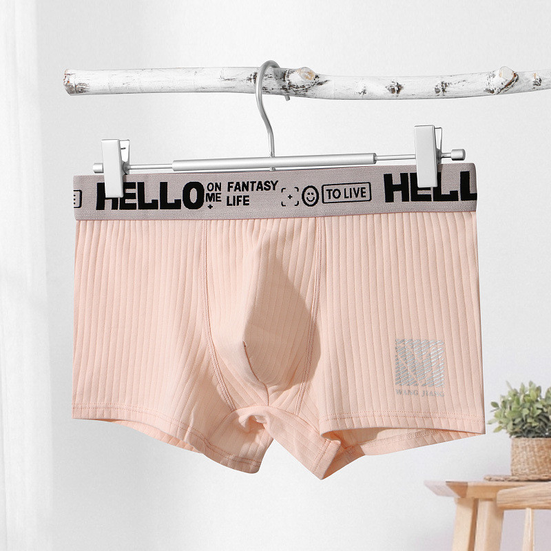 Chiloți bărbați din bumbac Lenjerie de corp Slip boxer confortabil Husă respirabilă U convexă Sexy Crotch Bikini pentru bărbați