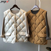 Χειμερινά λεπτά χοντρά ζεστά ελαφριά σακάκια Νέα απλά O λαιμόκοψη Φαρδιά αμάνικο μονό στήθος γιλέκο Παντός τύπου Streetwear