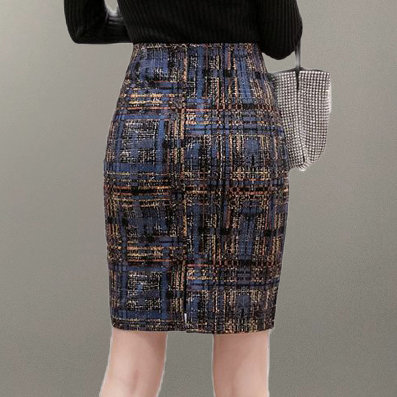 Fuste creion imprimate elegante pentru femei cu talie înaltă de birou, stil OL, fustă subțire, cu șolduri, ocazional, pentru femei, Faldas Mujer Moda 2023