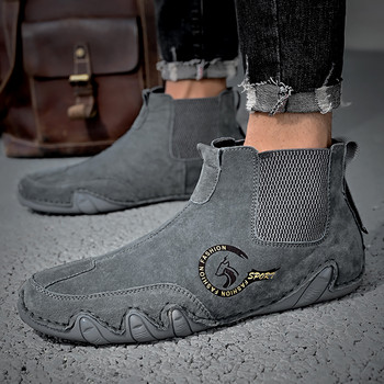 Νέα ανδρικά casual δερμάτινα παπούτσια Μποτάκια ρετρό ανδρικά παπούτσια αντιολισθητικά άνοιξη φθινοπωρινά κοντές μπότες παπούτσια για εξωτερική οδήγηση