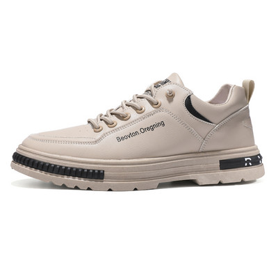 Pantofi casual pentru bărbați, respirabili, pantofi de designer din piele, asortați, cu platformă, pentru mers, cu talpă groasă, pantofi alb/negri pentru bărbați