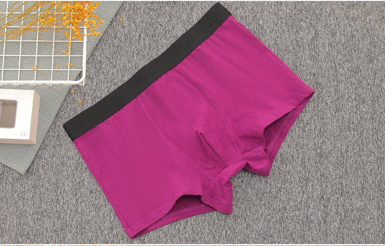 Pánske spodné prádlo, bavlnené boxerky, jednofarebné, priedušné, so stredným pásom, pánske spodné prádlo, mäkké nohavičky, bikiny