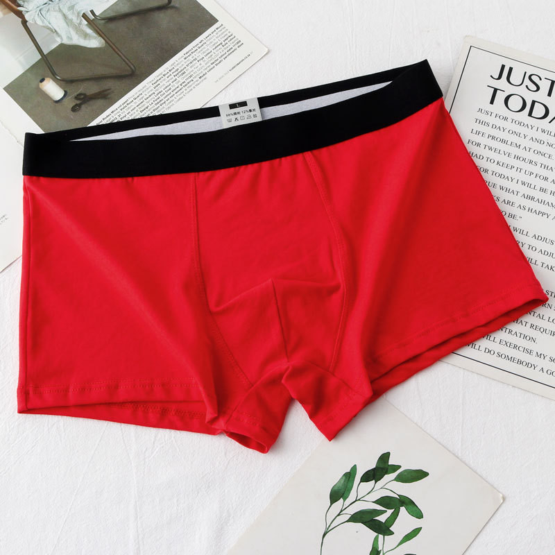 Pánske spodné prádlo, bavlnené boxerky, jednofarebné, priedušné, so stredným pásom, pánske spodné prádlo, mäkké nohavičky, bikiny