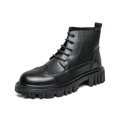 Nove zimske Chelsea muške čizme Britanski stil Svečane poslovne kožne čizme Modne gležnjače Visoke oksfordice Debeli donji dio