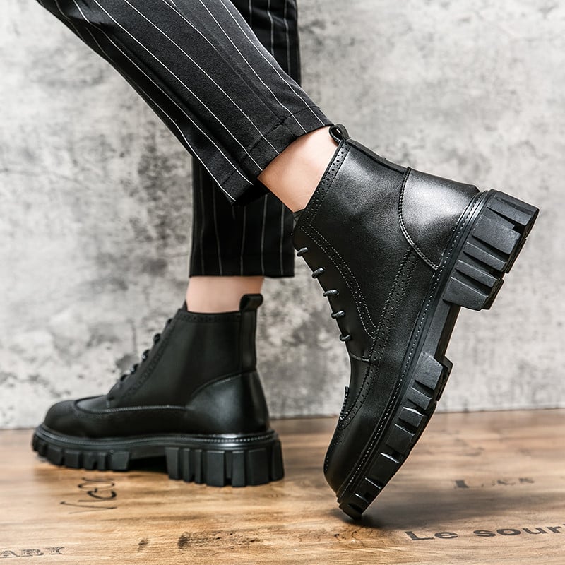 Nove zimske Chelsea muške čizme Britanski stil Svečane poslovne kožne čizme Modne gležnjače Visoke oksfordice Debeli donji dio