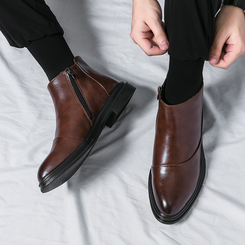 Gležnjače Muške čizme Modne cipele za odrasle Muške cipele Chelsea od kože Poslovne svečane cipele Klasične ležerne kožne čizme