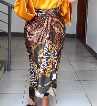 Fusta cu imprimeu din satin la moda de vara, femei africane, eleganta, OL, de inalta calitate, cu siret, cu imprimeu cu flori din satin, pentru femei