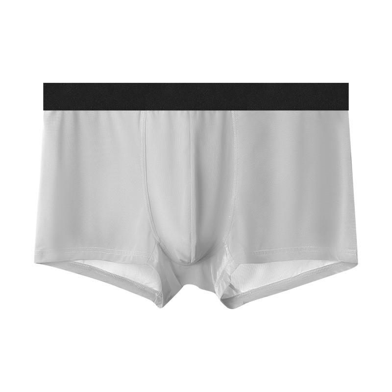 Lenjerie pentru bărbați, fără sudură, boxer din mătase de gheață, pantaloni scurți subțiri de vară, chiloți, lenjerie pentru bărbați, culoare solidă, bikini transparent pentru bărbați