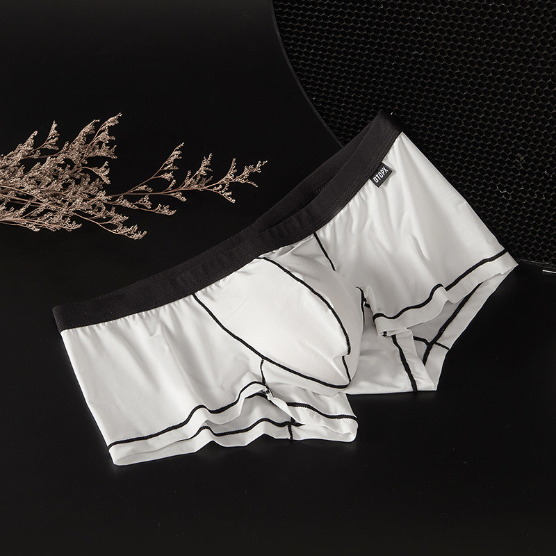 Ανδρικά εσώρουχα Thin Ice Silk Boxer μονής στρώσης U κυρτή θήκη Χαμηλής μέσης αναπνεύσιμο σέξι σορτς Ημιδιάφανο μποξεράκι