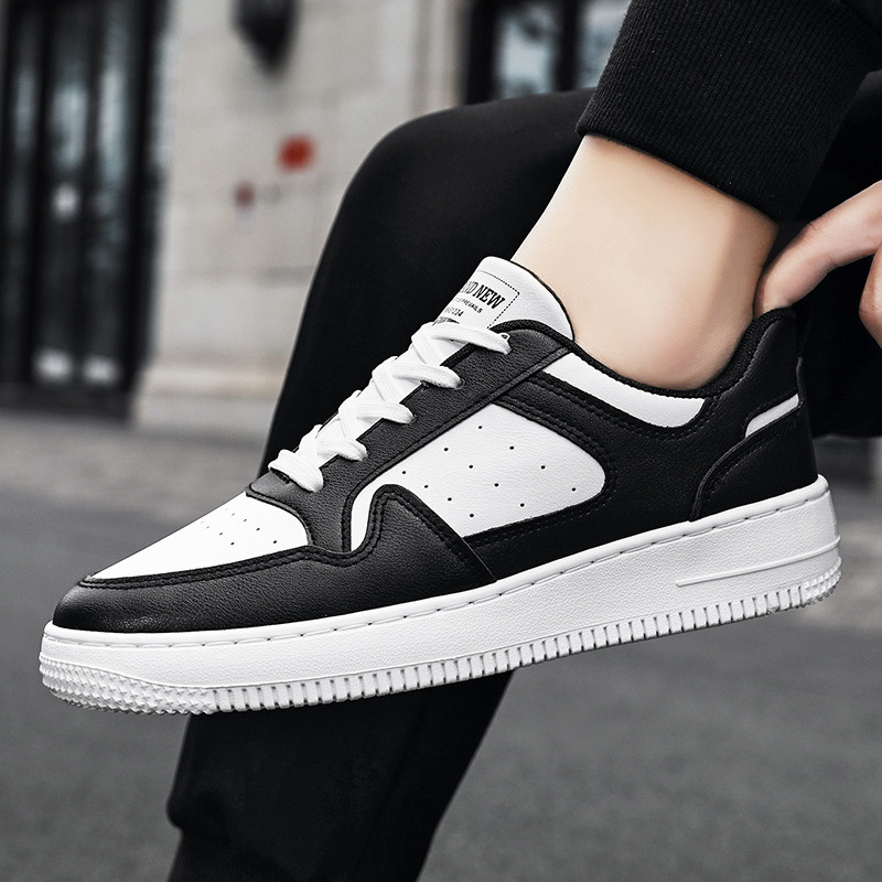 Nouă primăvară, cu fund plat, cap rotund, respirabil, ocazional, anti-alunecare, deodorant, confortabil, totul, tendință, solid, pantofi vulcanizați pentru bărbați