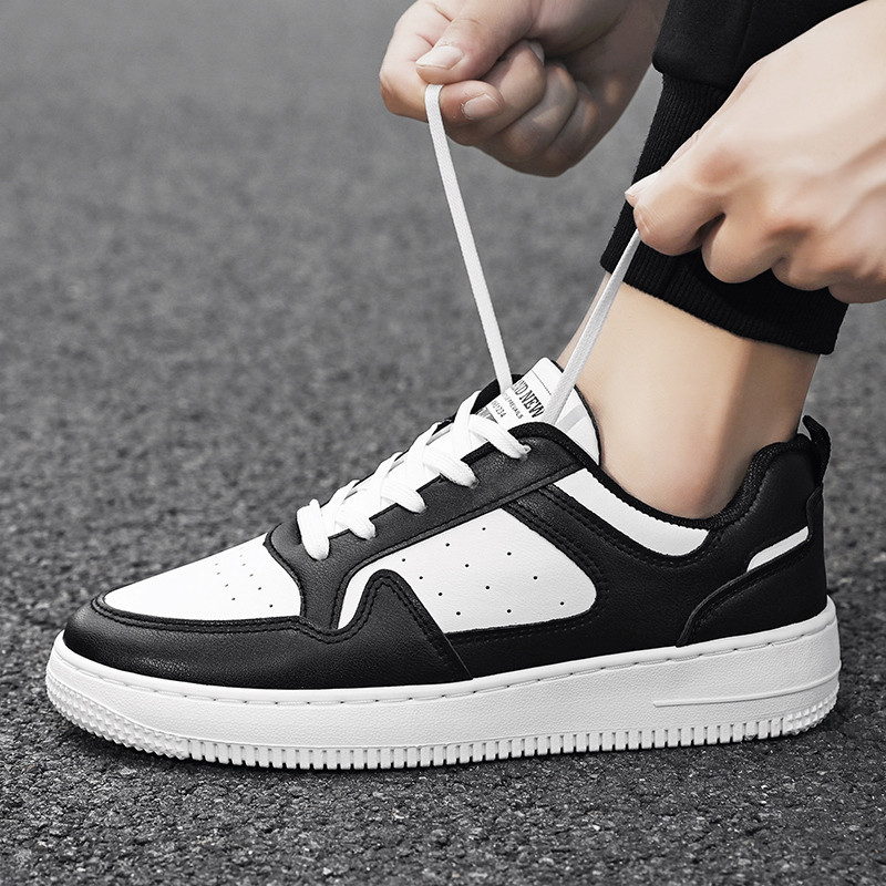 Nouă primăvară, cu fund plat, cap rotund, respirabil, ocazional, anti-alunecare, deodorant, confortabil, totul, tendință, solid, pantofi vulcanizați pentru bărbați