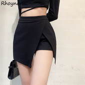 Vintage Φούστες Γυναικείες λεπτές, κομψές, καλοκαιρινές μαύρες κομψές γυναικείες streetwear Μίνι πάρτι με ψηλόμεσο Y2k Ασύμμετρη μόδα