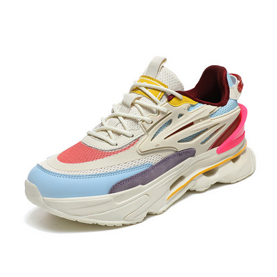 Nove proljetne mrežaste muške ležerne tenisice na vezanje za 2023., modne, neklizajuće, prozračne, udobne, sažete jednobojne cipele za sve za muškarce