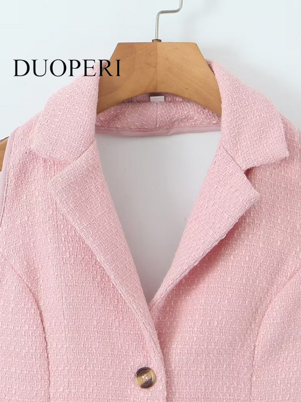 DUOPERI Γυναικεία μόδα Μασίφ γιλέκα χωρίς πλάτη με κορδόνια vintage αμάνικα μπουφάν με λαιμόκοψη Γυναικεία κομψά φανελάκια