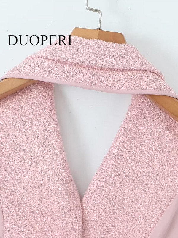 DUOPERI Γυναικεία μόδα Μασίφ γιλέκα χωρίς πλάτη με κορδόνια vintage αμάνικα μπουφάν με λαιμόκοψη Γυναικεία κομψά φανελάκια