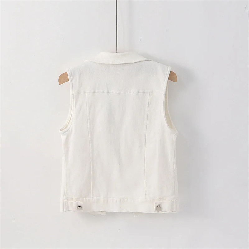 Jachetă de blugi pentru femei, primăvară și toamnă, la modă, alb, subțire, 2023, nou, versatil, elegant, de calitate superioară, pentru femei.