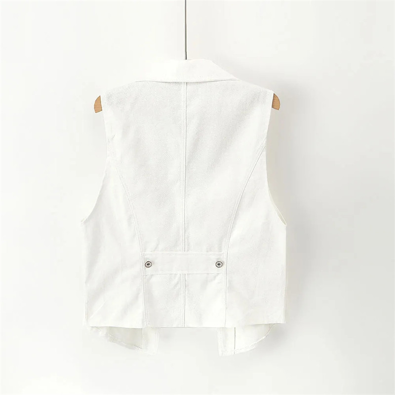 Dámska džínsová vesta, jar a jeseň 2023, nová pohodlná všestranná dámska krátka tenká elegantná dámska tielko