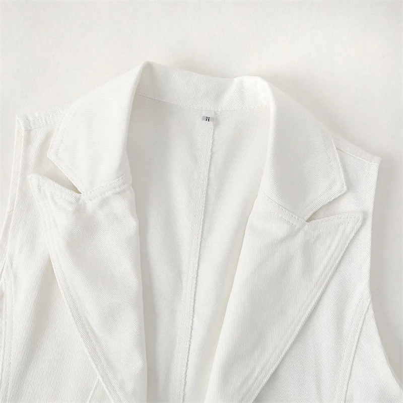 Dámska džínsová vesta, jar a jeseň 2023, nová pohodlná všestranná dámska krátka tenká elegantná dámska tielko