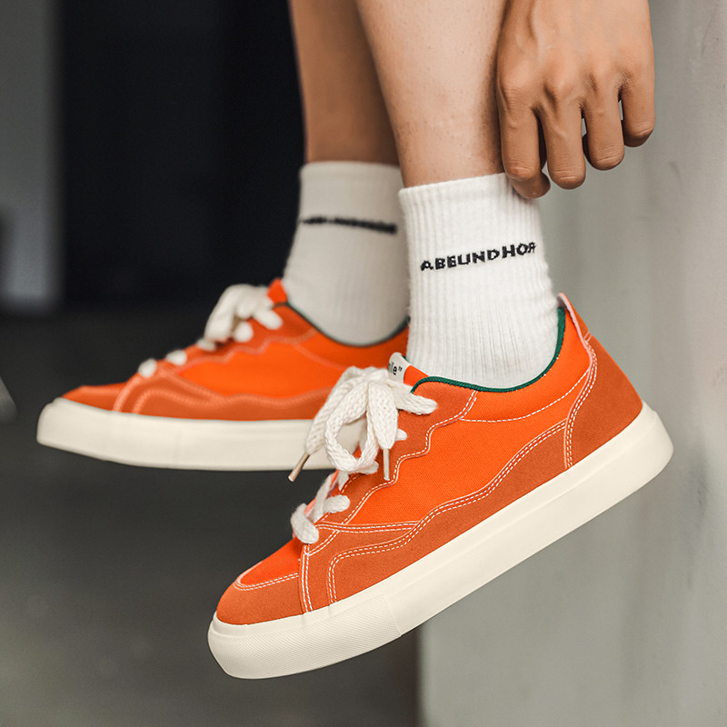 Pantofi casual din pânză cu șireturi pentru bărbați 2023, pantofi noi de toamnă pentru bărbați, pantofi solizi, în aer liber, pentru bărbați, pantofi vulcanizați de mică adâncime pentru bărbați