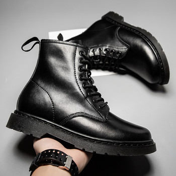 2020 Нови мъжки ботуши Зимни ежедневни обувки Модни кожени ботуши Мъжки висококачествени гумени ботуши Riding Equestr Botas Hombre