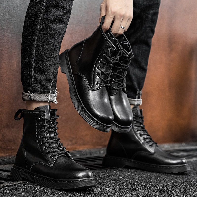 2020 Nove muške čizme Zimske ležerne cipele Modne kožne čizme Muške visokokvalitetne gumene čizme Riding Equestr Botas Hombre