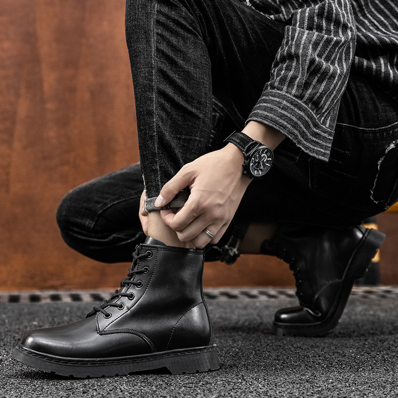 2020 Nove muške čizme Zimske ležerne cipele Modne kožne čizme Muške visokokvalitetne gumene čizme Riding Equestr Botas Hombre