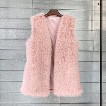 Γιλέκα Γούνινο παλτό Πολύχρωμο ζεστό ψεύτικο γυναικείο μαύρο λευκό ροζ βελούδινο παλτό Γούνινο φθινόπωρο Χειμώνας Shaggy Outerwear High Street 2022