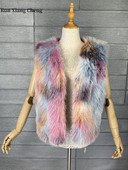 Γυναικείο χειμερινό γούνινο παλτό 2023 Νέο γούνινο γούνινο ψεύτικο μαλλί με δέσιμο, κομψό και κομψό, πολυτελές γούνινο γιλέκο προστασίας του περιβάλλοντος