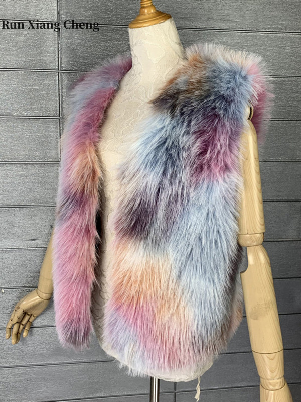 Γυναικείο χειμερινό γούνινο παλτό 2023 Νέο γούνινο γούνινο ψεύτικο μαλλί με δέσιμο, κομψό και κομψό, πολυτελές γούνινο γιλέκο προστασίας του περιβάλλοντος