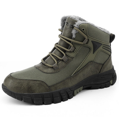Brand Men Winter Snow Boots Αδιάβροχα δερμάτινα πάνινα παπούτσια Super Warm ανδρικές μπότες Υπαίθριες ανδρικές μπότες πεζοπορίας Παπούτσια εργασίας Μεγάλο μέγεθος