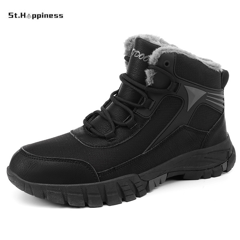 Brand Men Winter Snow Boots Αδιάβροχα δερμάτινα πάνινα παπούτσια Super Warm ανδρικές μπότες Υπαίθριες ανδρικές μπότες πεζοπορίας Παπούτσια εργασίας Μεγάλο μέγεθος