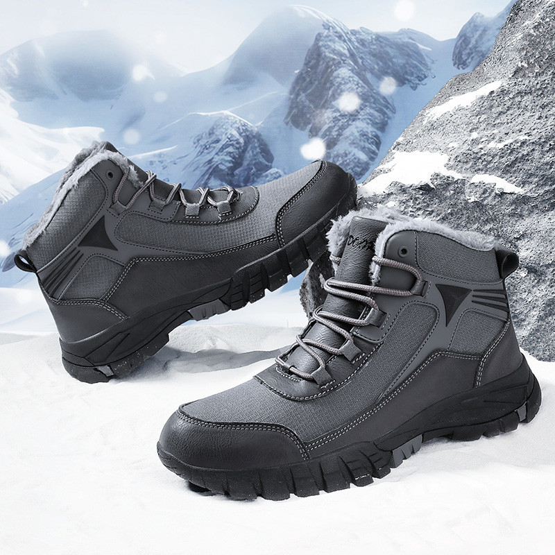 Brand Men Winter Snow Boots Αδιάβροχα δερμάτινα πάνινα παπούτσια Super Warm ανδρικές μπότες Υπαίθριες ανδρικές μπότες πεζοπορίας Παπούτσια εργασίας Μεγάλο μέγεθος