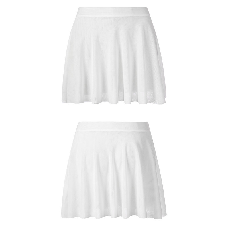 Σέξι γυναικεία διαφανή διχτυωτή φούστα με βολάν διπλών στρωμάτων Γυναικεία διάφανη μονόχρωμη ψηλόμεση ενδύματα χορού Μίνι φούστα