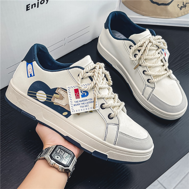 2023 Nou de primăvară cu fund plat șiret pentru bărbați un singur pantof casual în aer liber anti-alunecare confortabil talpă moale versatil pantofi solidi pentru bărbați