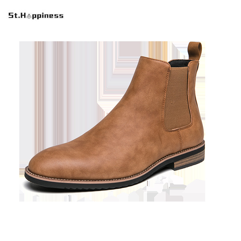 Chelsea čizme Muške antilop kože Pristojne muške gležnjače Originalne kratke cipele za slobodno vrijeme Zimske čizme u britanskom stilu Zapatillas Hombre