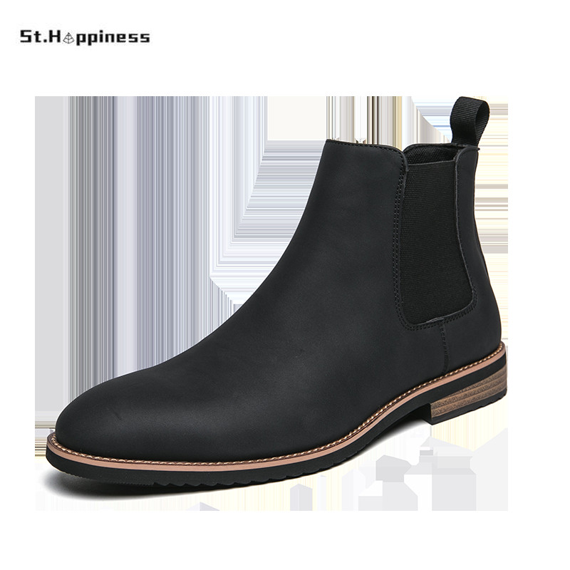 Chelsea čizme Muške antilop kože Pristojne muške gležnjače Originalne kratke cipele za slobodno vrijeme Zimske čizme u britanskom stilu Zapatillas Hombre
