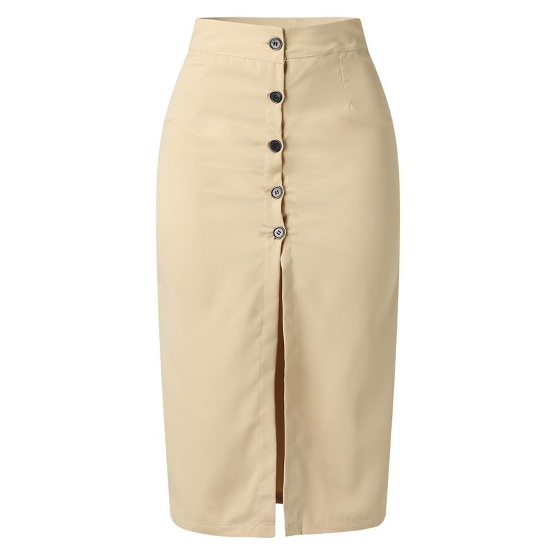 Ženske suknje Moda 2022. Suknja visokog struka Ženske midi suknje proljeće ljeto Ženske ženske suknje A kroja s remenom na dugmad