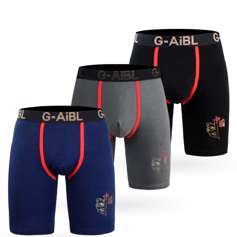 Ανδρικά εσώρουχα Μπόξερ Σορτς Βαμβακερά Πανίτες Ανδρική στάμπα αναπνεύσιμη θήκη με μεσαίο μακρύ πόδι Σώβρακο Ανδρικό μπαούλο Cueca Calzoncillo