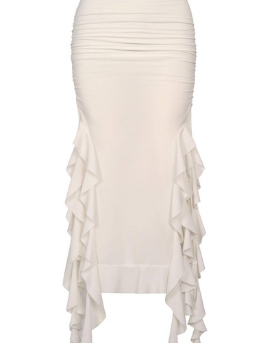 Fuste maxi plisate cu volane sexy femei eleganta neregulă solidă talie înaltă cu ciucuri fustă lungă petrecere de seară de vară rochie subțire