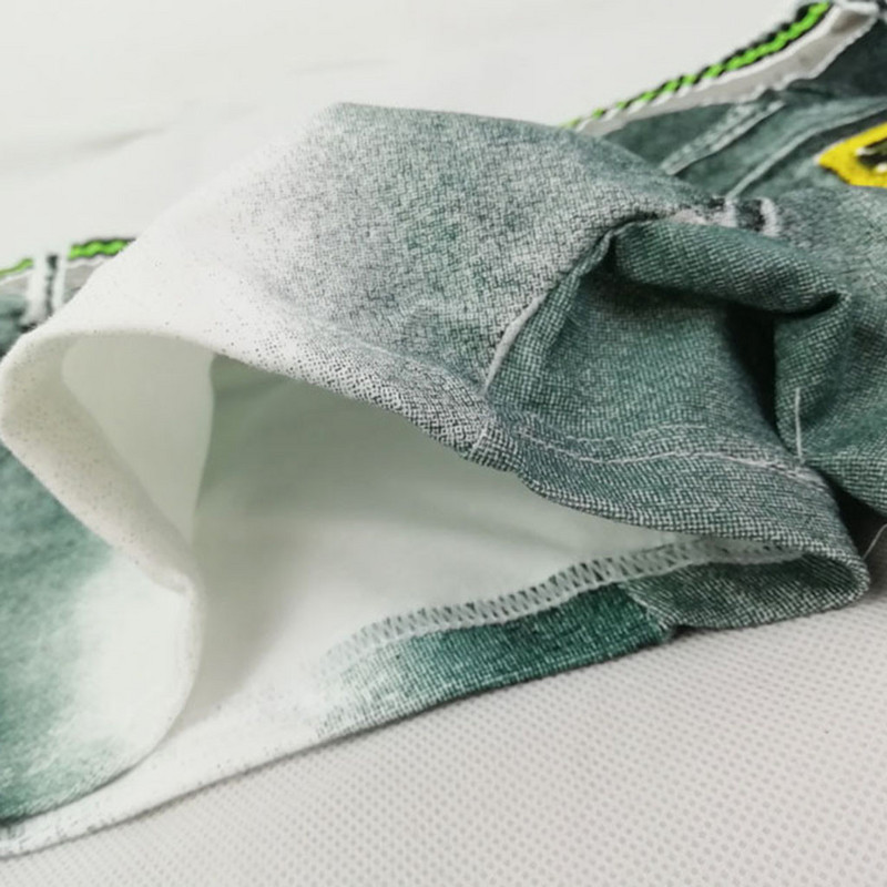 Pantaloni scurți din denim pentru bărbați Lenjerie de corp boxer cu imprimeu 3d Chiloți sexy de buzunar pentru bărbați Chiloți moale și confortabili din bumbac Cueca Masculina