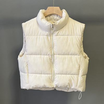 2023, iarnă, bumbac, căptușită, vestă pufă de lungime medie, ipper Plus Size, 2XL, fără mâneci, pentru femei, haină caldă.