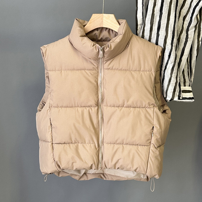 2023, iarnă, bumbac, căptușită, vestă pufă de lungime medie, ipper Plus Size, 2XL, fără mâneci, pentru femei, haină caldă.