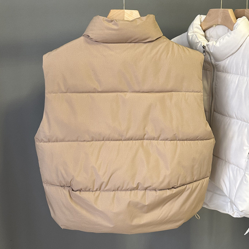 2023, iarnă, bumbac, căptușită, vestă pufă de lungime medie, ipper Plus Size, 2XL, fără mâneci, pentru femei, haină caldă.