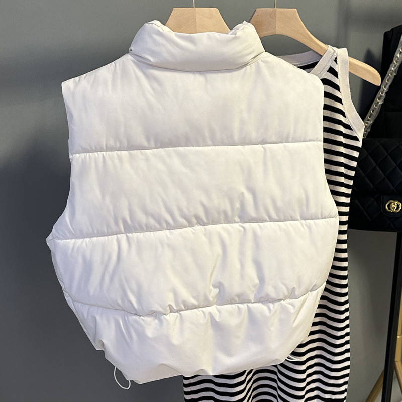 2023, iarnă, bumbac, căptușită, vestă pufă de lungime medie, ipper Plus Size, 2XL, fără mâneci, pentru femei, haină caldă.