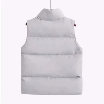 2023 Fashion Autumn New Stand Κομψά πουπουλένια παλτό Ζεστά πανωφόρια casual ζώνη αμάνικη χειμερινή γυναικεία λευκά γιλέκα Μπουφάν